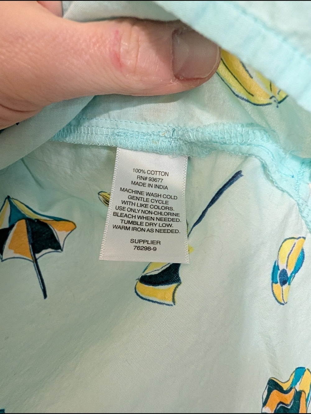 Light Blue Umbrella Print Short-Sleeve Button-Up Shirt - Picture 4 of 4